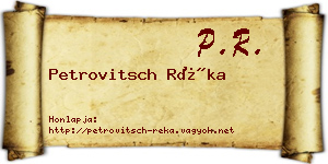 Petrovitsch Réka névjegykártya